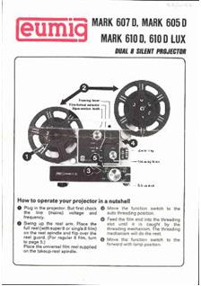Eumig 607 manual. Camera Instructions.